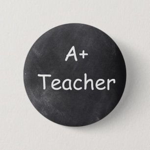 A Plus Teacher Chalkboard Design Geschenk Idee Button