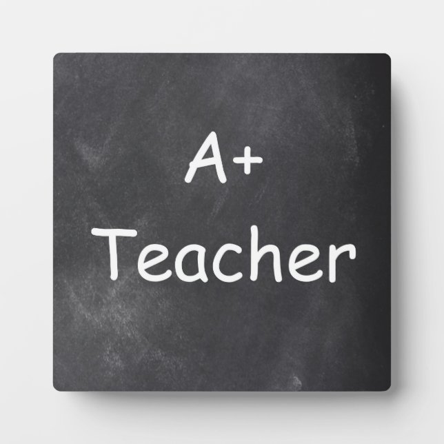 A Plus Teacher Chalkboard Design Geschenk Idee Fotoplatte (Vorderseite)