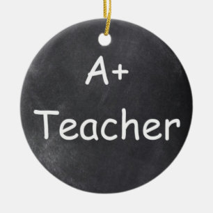 A Plus Teacher Chalkboard Design Geschenk Idee Keramik Ornament