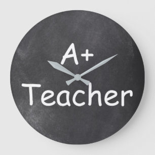 A Plus Teacher Chalkboard Design Gift Idea Große Wanduhr