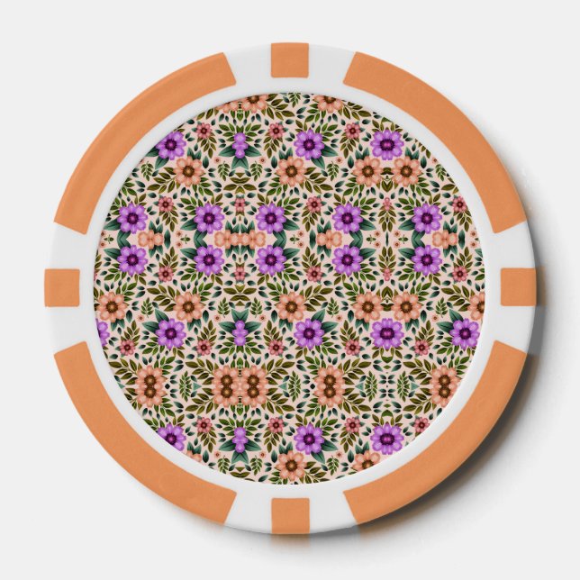 A poker chip with an intricate floral pattern  (Vorderseite)