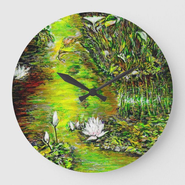 A Pond with Unpure Thoughts Große Wanduhr (Vorderseite)