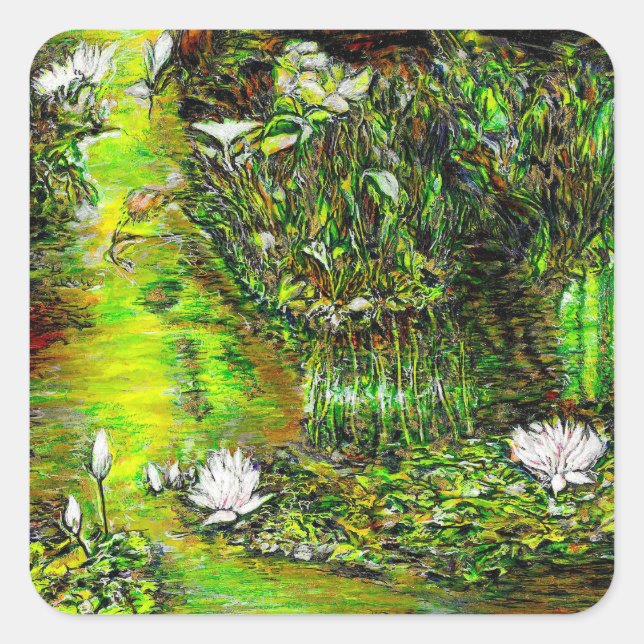A Pond with Unpure Thoughts Quadratischer Aufkleber (Vorderseite)
