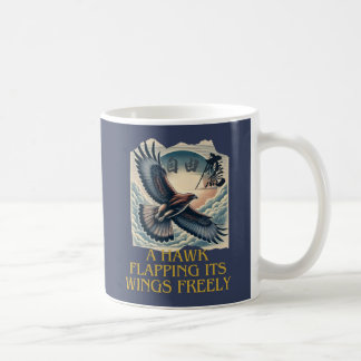 A powerful flying hawk symbolizing freedom kaffeetasse
