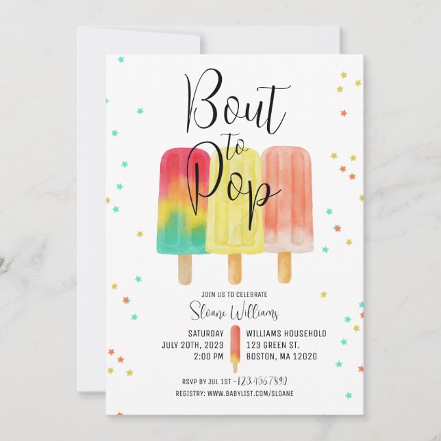 À PROPOS DE POP - Invitation Baby shower (Devant)