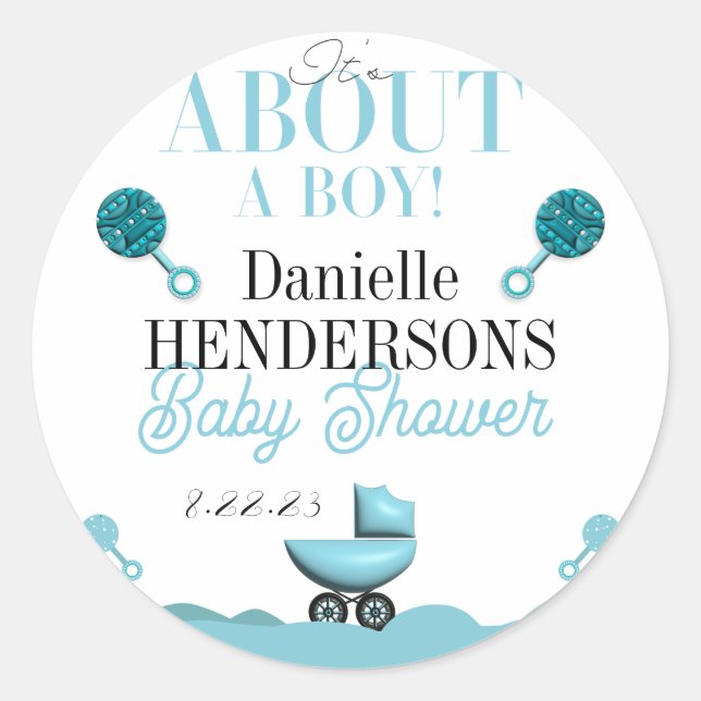 À propos d'un Autocollant d'invitation de Baby sho (Devant)