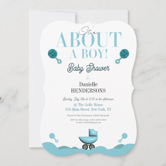 À propos d'un garçon Baby shower Invitation Invita (Devant)