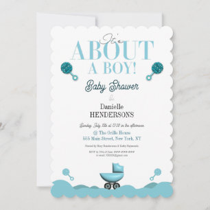 À propos d'un garçon Baby shower Invitation Invita