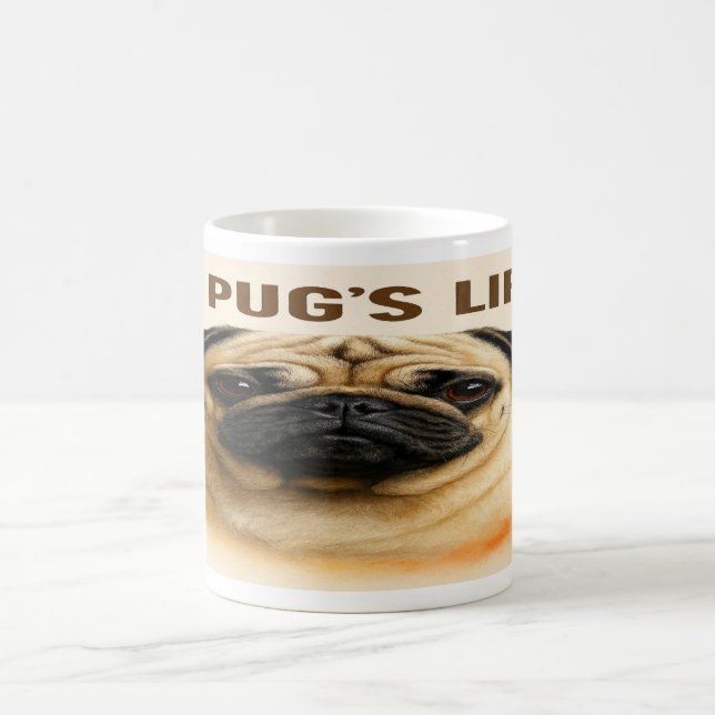 “A Pug’s Life” Cute Pug Mug Kaffeetasse (Mittel)