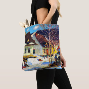 A Quebec Village Street - Clarence Gagnon Kunstwer Tasche