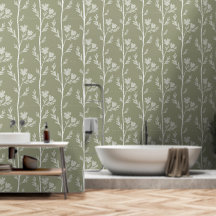 A Quiet Journey XL2 white flowers pistachio green