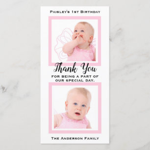 Ă?re photo de Merci d'anniversaire de bébé rose