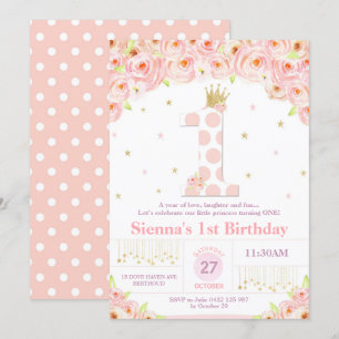 Ă?re princesse florale de corail Invitation Girl