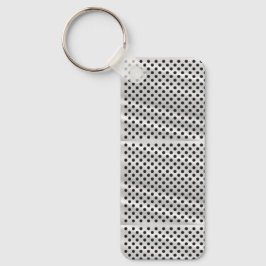 A rectangular keychain with a metal ring schlüsselanhänger