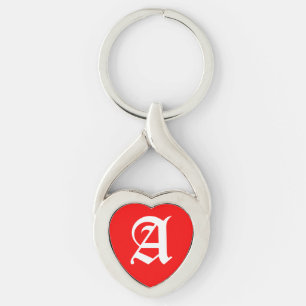 "A" Red Heart Schlüsselanhänger