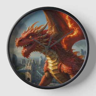 A Red Welsh Dragon Terrorizes London Uhr