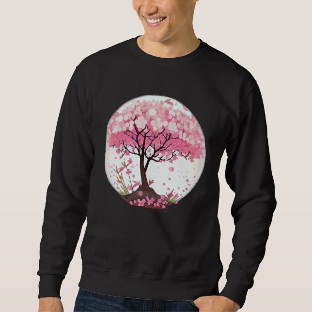 A Refreshing and Enchanting Cherry Blossom Globe Sweatshirt (Vorderseite)