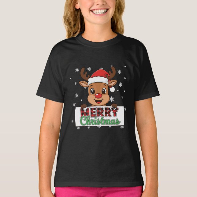 A reindeer-themed T-shirt for Christmas decoration (Vorderseite)