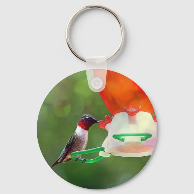 A Ruby Throated Hummingbird Schlüsselanhänger (Vorderseite)