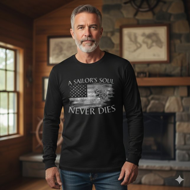 A Sailor’s Soul Never Dies Nautical Skull S-Tshirt T-Shirt (Von Creator hochgeladen)