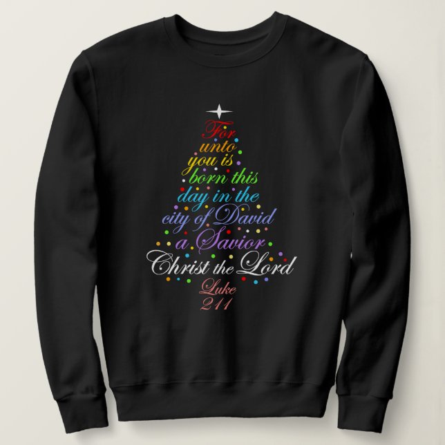 A Savior is Born Luke 2-11 Christmas Tree Shirts (Design vorne)