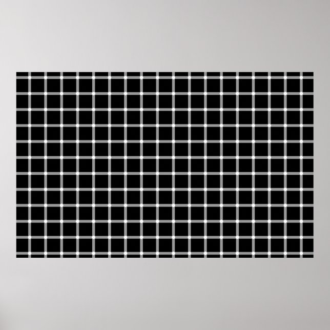 A scintillating black and white grid optical illus poster (Vorne)