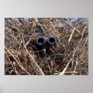 A scout observer practices observation techniqu poster