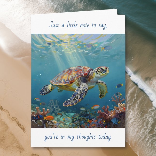 A Sea Turtle Themed Thinking about You Karte (Von Creator hochgeladen)