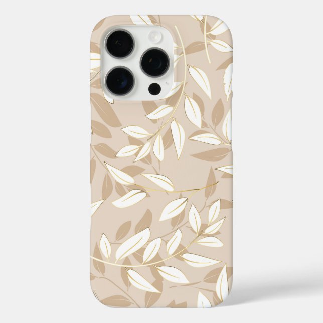 A seamless pattern featuring stylized leaves iPhone 16 pro hülle (Rückseite)