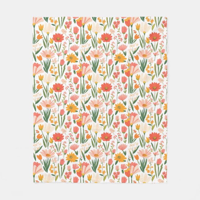  A seamless pattern of spring flowers  Fleecedecke (Vorderseite)