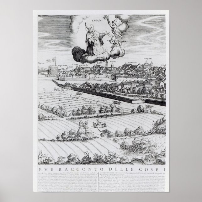 A Section of a Map of Mailand, 1640 Poster (Vorne)