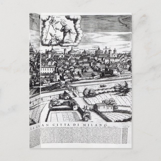 A Section of a Map of Mailand, 1640 Postkarte (Vorderseite)