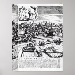 A Section of a Map of Milan, 1640 Poster