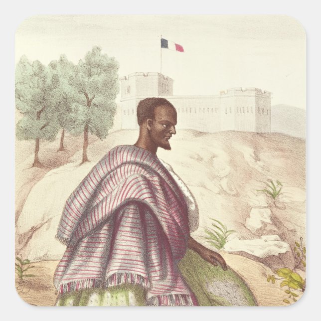 A Senegalese Marabout Quadratischer Aufkleber (Vorderseite)