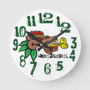 A SERPIENTE EMPLUMADA, Quetzalcoatl Runde Wanduhr