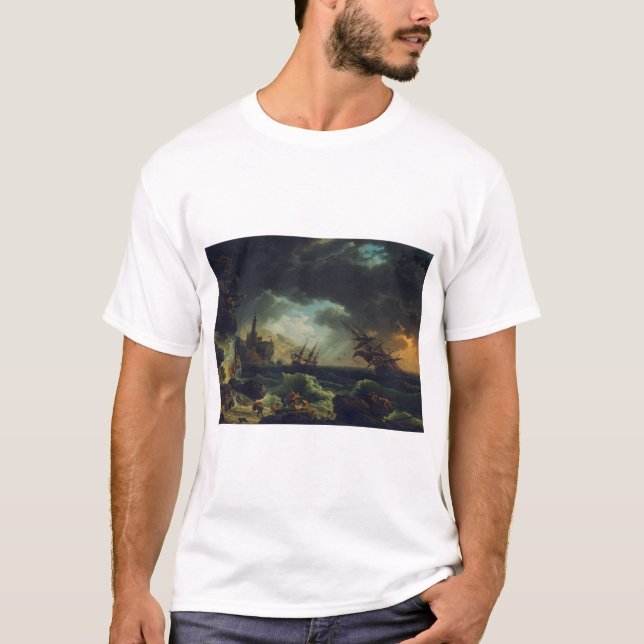 A Shipwreck in Stormy Seas by Claude-Joseph Vernet T-Shirt (Vorderseite)