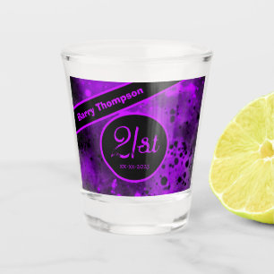 A Shot 21e Anniversaire Paint Violet Splatter Verre de ti
