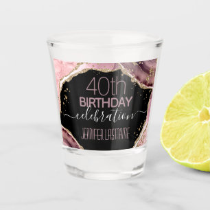A Shot 40e anniversaire de la fête Pierre et verre de tir