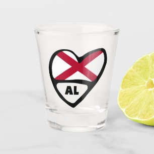 A Shot Alabama, AL Drapeau D'État En Verre De Tir Du Coeu