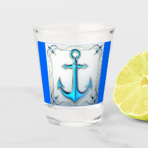 A Shot Ancre bleue Verre de tir nautique