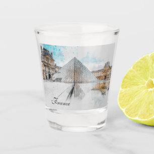 A Shot Aquarelle Louvre Paris Verre Architecture