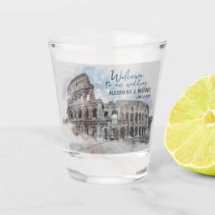 A Shot Aquarelle Rome, Italie Verre Tiré - Artistique
