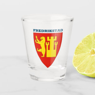 A Shot Armoiries de Fredrikstad, Norvège en verre abattu