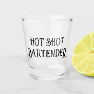 A Shot Barman à chaud   Drôle Verre cadeau