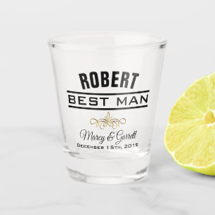A SHOT BEST MAN MARIAGE PARTY TIRE VERRE