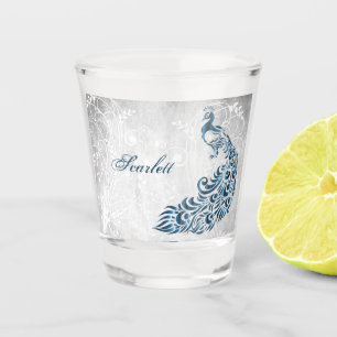 A Shot Bleu Peacock verre de tir personnalisé