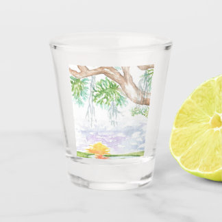 A Shot Couleur basse du pays du verre
