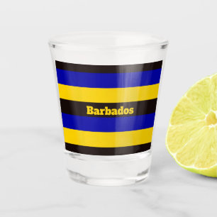 A Shot Couleurs de la Barbade Drapeau verre à balles