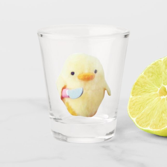 A Shot Couteau de verre de tir Canard de mème de chasse (Devant)