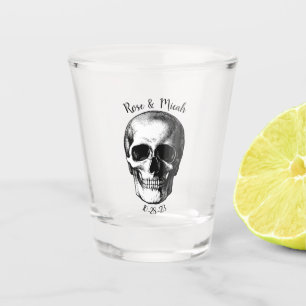 A Shot Crâne Halloween gothique épousant le verre à